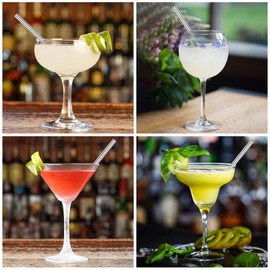 Kiemeu Short Metal Straws For Kids, Small Straws For Cocktails, Reusable Cocktail Straws For Drinks, Φ6 mm x 5.5 Inch