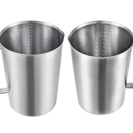 KSENDALO 64Ounces Stainless Measuring Cup (2.0 Liter) 304 Stainless Measuring Cup Stainless Pitcher with Marking with Handle, 8 Cup (2000ML)