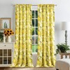 Leeva Yellow Bird Flower Print Curtains, Farmhouse Style View Block