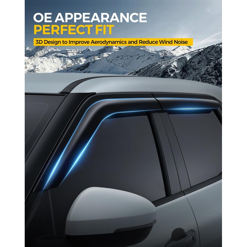 KYX Rain Guards for Car Windows, Outside Mount Window Visors