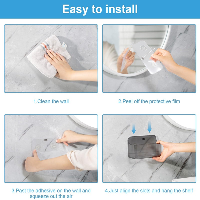 ANRUI Shower Shelf, No Drilling, Pack of 2 Acrylic Shower