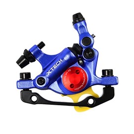 CNC MTB Hydraulic Disc Brake Set，Bike Disc Brake Sets Front and Rear Line Pulling Hydraulic Disc Brake，Blue.
