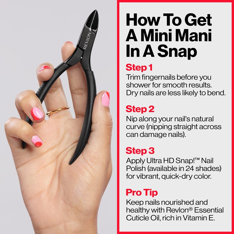 Revlon Comfort and Control Nail Nipper, Easy to Use Trimmer