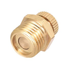 sourcing map Air Compressor 1/4 PT Male Thread Water Drain Valve Brass Tone de