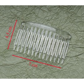 Ruwado 12 Pcs Hair Side Combs Plastic 14 Teeth 7 x 4.5 cm Twist French Vintage Style Accessories Supplies for Women Bridal Wedding Veil Fine Long Curly Hair Decoration (Clear)