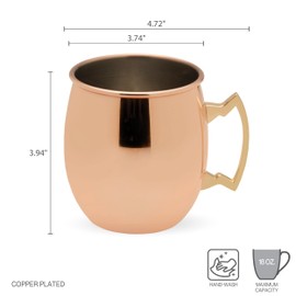 Houdini Copper Plated Plain Moscow Mule Mug 18 ounces