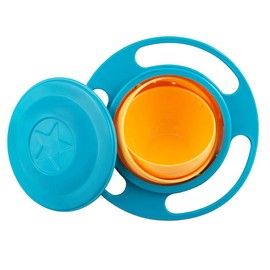 Xrten 360 Degree Rotation Kids Training Bowls, UFO Universal Anti Spill Training Tableware with Lids for Kids,Infant,Toddler