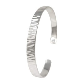 Treasure Bay Women's 925 Sterling Silver Bracelet Classic Plain Silver Cuff Bangle for Ladies girls Gift for Her