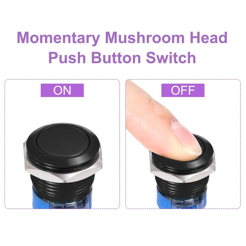 DMiotech 1 Pcs 19mm / 3/4" Push Button Switch, IP66
