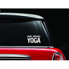 Eat Sleep Yoga Decal Vinyl Sticker|Cars Trucks Vans Walls Laptop| White |5.5 x 3 in|CCI1019