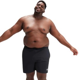 Speedo Mens Plus Size Essentials 16" Swim | Watershort| Swimming Trunks Big And Tall Swimwear, Black, 5XL UK