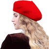 Womens Beret French Classic Beanie Hat Wool Beret Solid Color