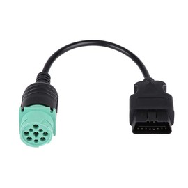 OBD2 Adapter, 9 Pin to 16 Pin OBDII Truck Diagnostic Scanner Cable Adapter Connector for Diesel Engine