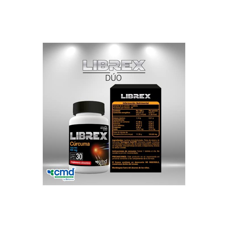 CMD - LIBREX - Tabletas de Cúrcuma - Suplemento Alimenticio