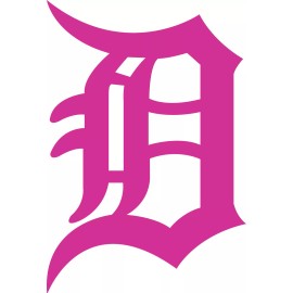 Oracal Detroit Tigers Old English D Small  Vinyl Decal 2" X 3"  @@BUY 2 GET 1 FREE!!!@@ - Pink