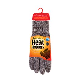 HEAT HOLDERS - Ladies Thermal Cable Knit 2.3 tog Heatweaver Gloves (S/M, Fawn)