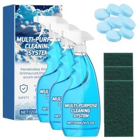 Qsrsjcq Splash Spray, Splash Foam Toilet Cleaner, Splash Spray Tablets & Spray Bottle, Splash Spray All-Purpose Cleaner - Bottle and 10x Cleaning Tablets, Splash Multi Purpose Cleaning Spray (3Pcs)