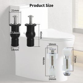 Bamyli Pack of 8 Toilet Seat Attachments, Universal Toilet Seat Screws, Toilet Seat Fixed Screw for Blind Holes in Toilet Lid