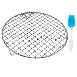 Fivebop Round Cooling Rack Stainless Steel Cross Wire Barbecue Grill Net Racks with 3 Legs for Cooking Baking Steaming (11 inches)