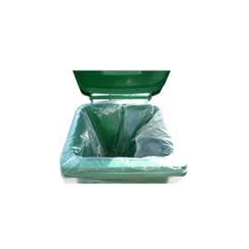 10 British Made 240L Polythene Clear Heavy-Duty Wheeled/Wheelie Refuse Bag/ENSA