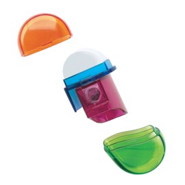 Herlitz Two in One Kombianspitzer Plastic, Rubber and Pencil Sharpener, Translucent