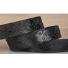 Lyqqine Men's Ratchet Leather Belt Classical Dragon Button Scalp Belt
