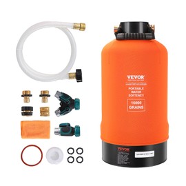 VEVOR RV Water Softener, 16,000 Grain Portable Water Softener, with 3/4" Brass Fittings and 42" Hose, Soften Hard Water Filter System for RVs, Trailers, Boats, Mobile Car Washing, Pressure Washing