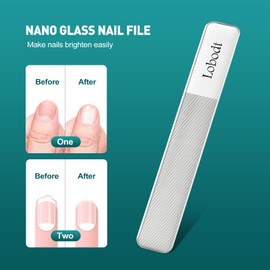 Lobodt Glass Nail File, Upgraded Nano Glass Nail Polish kit, Used for Shaping, polishing and polishing Natural Nails, fine Crystal Nail File Set, Professional Nail Tools for Home and Salon use