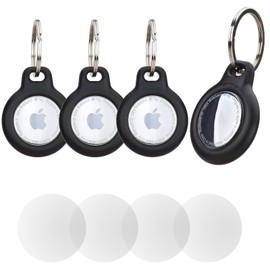DealKits Packung mit 4 AirTag-Anhängern, kommt mit 4 Displayschutzfolien für die Vorderseite, sicherer Halterung und Schutzhülle für Air Tag