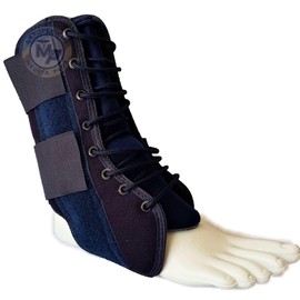 FERULA PARA TOBILLO INMOVILIZADOR PARA PIE VARILLAS DE ALUMINIO SOPORTE CON CORREAS VARIAS MEDIDAS AZUL (MEDIANO)