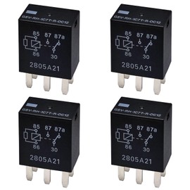 Relay G8V-RH-1C7T-R-DC12 (Set of 4) 12VDC 20A 5 Pins High-Performance Automotive Relay, Automotive Replacement Electrical System Relays Fuel Pump Relay - Compatible for GM Vehicles