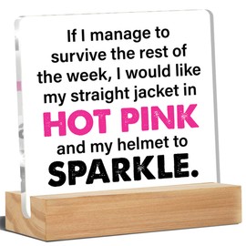 Funny Office Decor If I Manage to Survive the Rest of the Week Acrylic Desk Plaque Sign Home Office Decoration