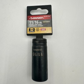 Husky SAE Black Knurl Grip Deep Socket 11/16 Inch, BRAND NEW