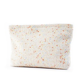 Youteer Weave Ladies Cosmetic Bag, Large Capacity Zipper Canvas Travel Makeup Bag Aesthetic Design Accessories Storage Bag for Women, Color Dots.