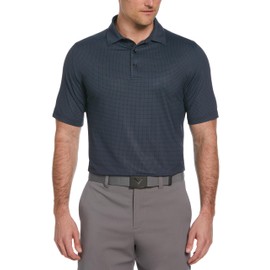 Callaway Men's Chevron Foulard Print Golf Polo, Stretch Seams, Sun Protection (Available in Big & Tall), Caviar Black