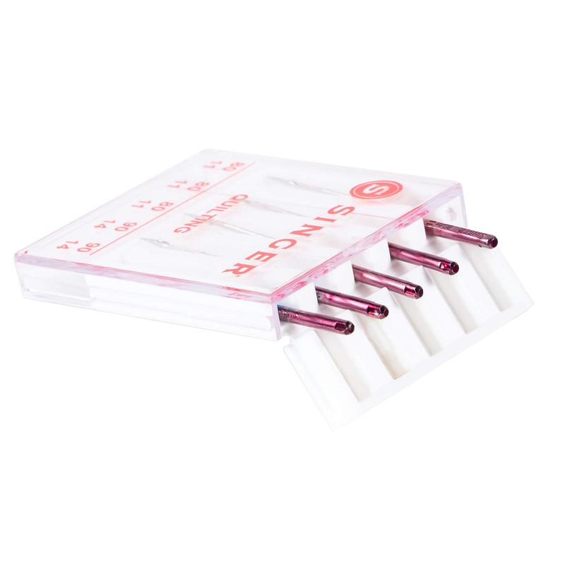 SINGER 44729 Quilting Machine Needles, Sizes 80/11 & 90/14, Multicolor