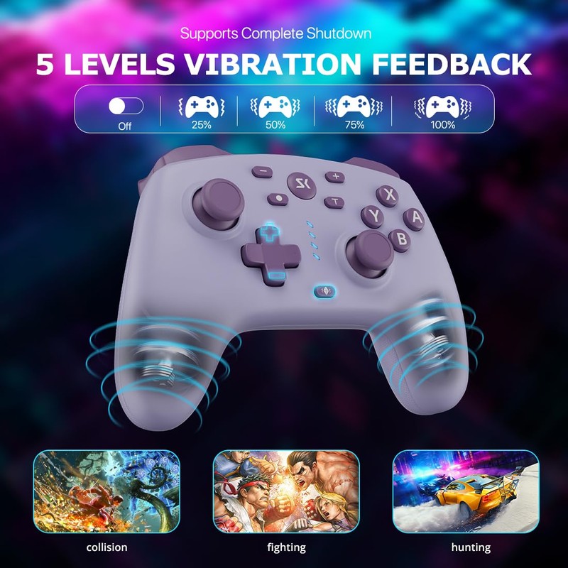 Wireless Switch Controller for Switch/Switch 2/Lite/OLED/PC Controller with 2.4G Adapter,