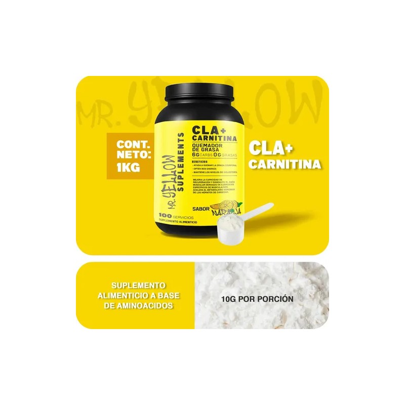 Mr Yellow 1kg Supplements Cla Carnitina 100servs Sabores