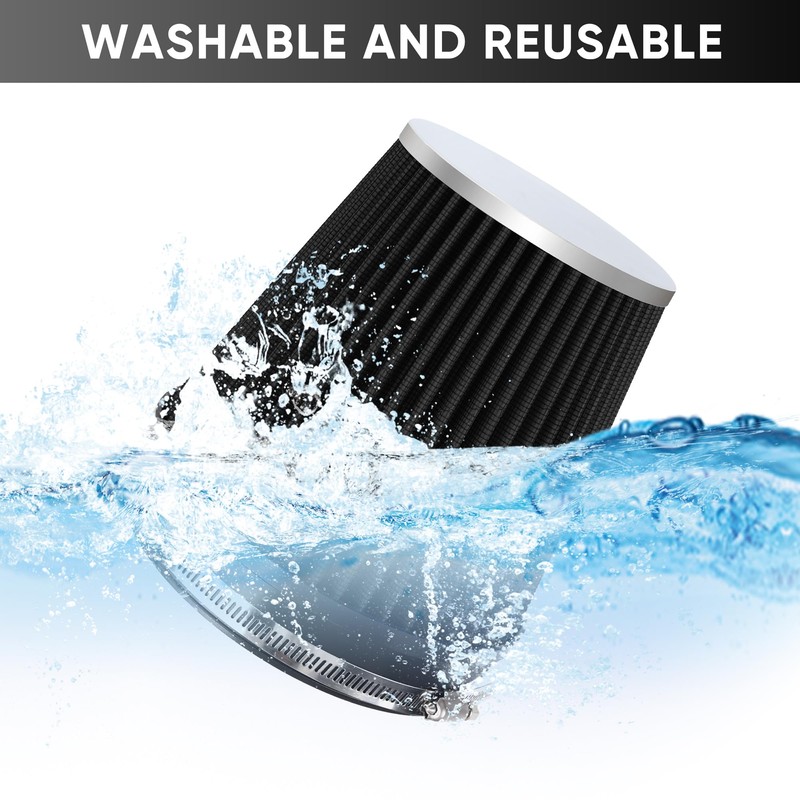 TIEVISHO 6" 152mm Cold Air Intake Filter Clamp-On Replacement High