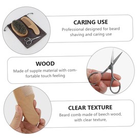 Baluue 2 Sets Men's Beard Grooming Kit Beard Scissors Brush Comb Styling Scissors Set