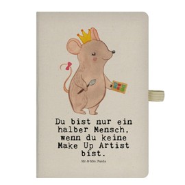 Mr. & Mrs. Panda DIN A5 Baumwoll Notizbuch Make Up Artist Herz - Geschenk, Kosmetikstudio, girls night, Notizheft, Beauty Salon, Kladde, Ausbildung,