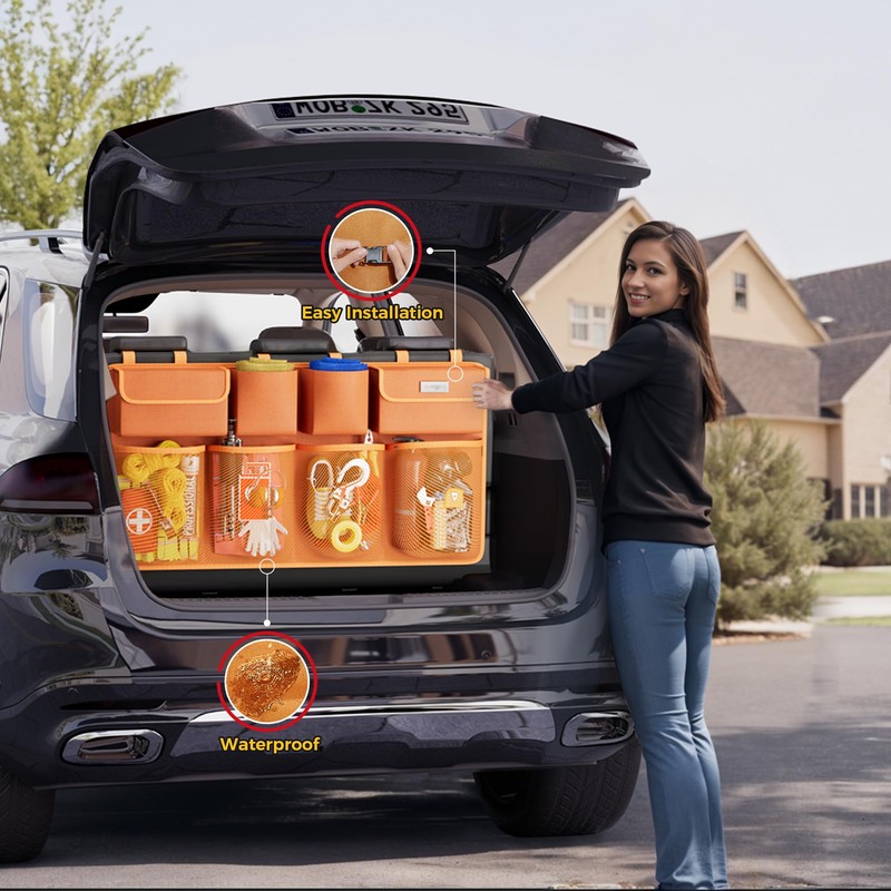 SURDOCA Car Boot Organizer, 4th Gen [8 Upgrades - XL]