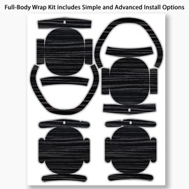 DesignSkinz - Skin Decal Protective Scratch Resistant Vinyl Wrap - Compatible with AirPods Max Headphones - Black Wood Texture