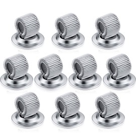 Outus 10 Pcs Silver Pen Holder Clips Manganese Steel Pen Holder Self Adhesive Pencil Organizer with Adjustable Spring Loop for Refrigerator Whiteboard Erase Board and Bulletin Board Map