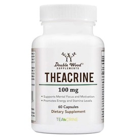 Theacrine (Teacrine) 100 Mg, 60 Capsules - Energy and Focus Supplement (Similar to Caffeine Pills but More Subtle and Longer Lasting) Non-GMO and Gluten Free by Double Wood