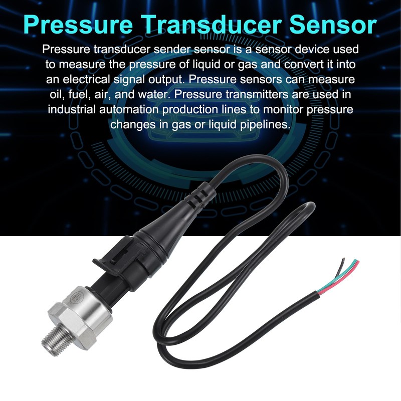 sourcing map Pressure Transducer Sender Sensor with Connector, 1/8" NPT
