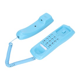 Mini Landline Phone, Compact Landline Telephone with Mute, Pulse Dialing, Anti Interference Thunder, Desk Wall Convertible, Ideal for Office Home Hotel (Blue)