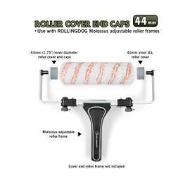 ROLLINGDOG Exclusive End Caps Refill for 18" Paint Roller Frame 1.75"(44mm) Core/Paint Roller Cover with Pin Hole Sized 10mm (Pack of 2)