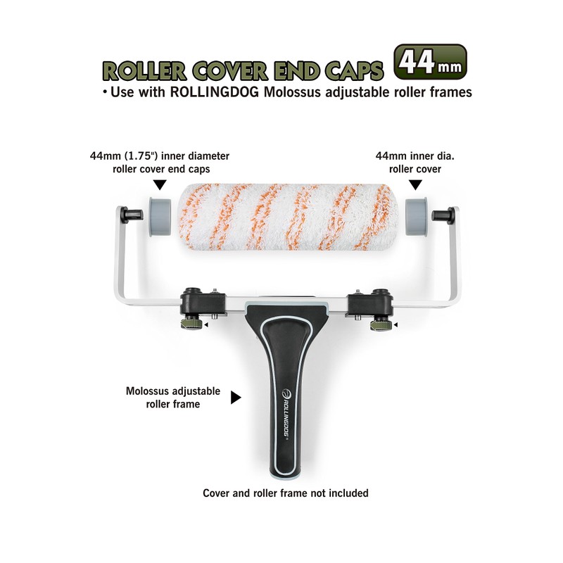 ROLLINGDOG Exclusive End Caps Refill for 18" Paint Roller Frame