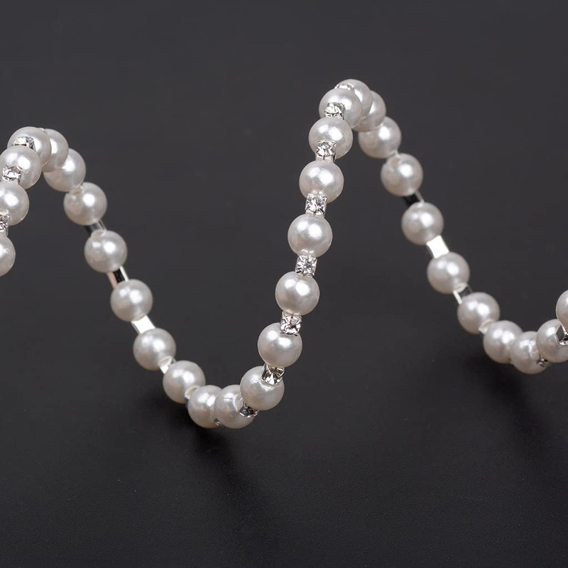 Fuqimanman2020 Multi Row Imitition Pearl Stretch Bracelet Stackable Crystal Strand